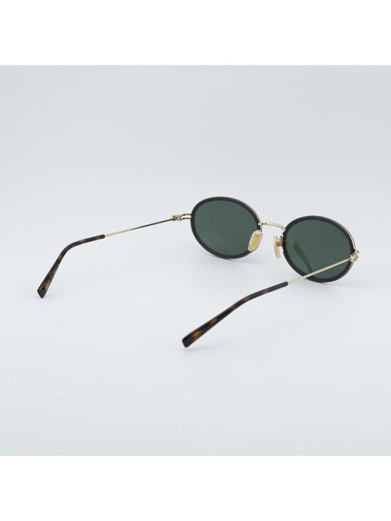 Gucci GG1980S 001 Sunglasses Transparent Dark Grey/Gold Oval Frame main image 9